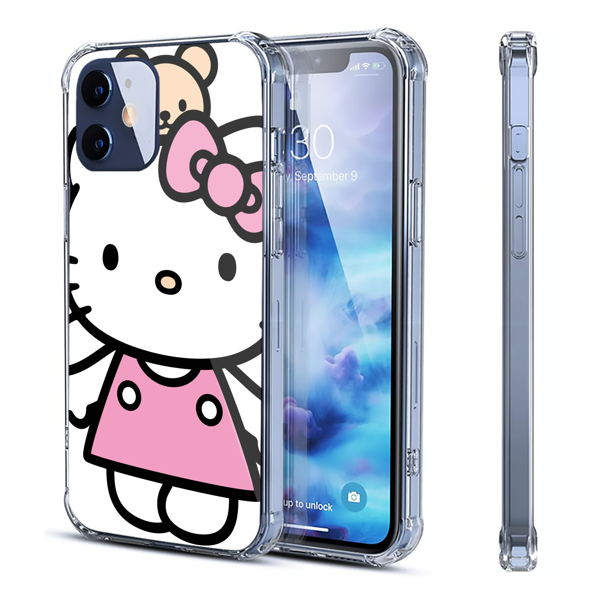 （画像用） Hello Kitty ハローキティ 【iPhone 12シリーズ対応】透明スマホケース（クリアソフトケース）